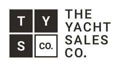 TYSC stacked Pantone Black C logo on white background